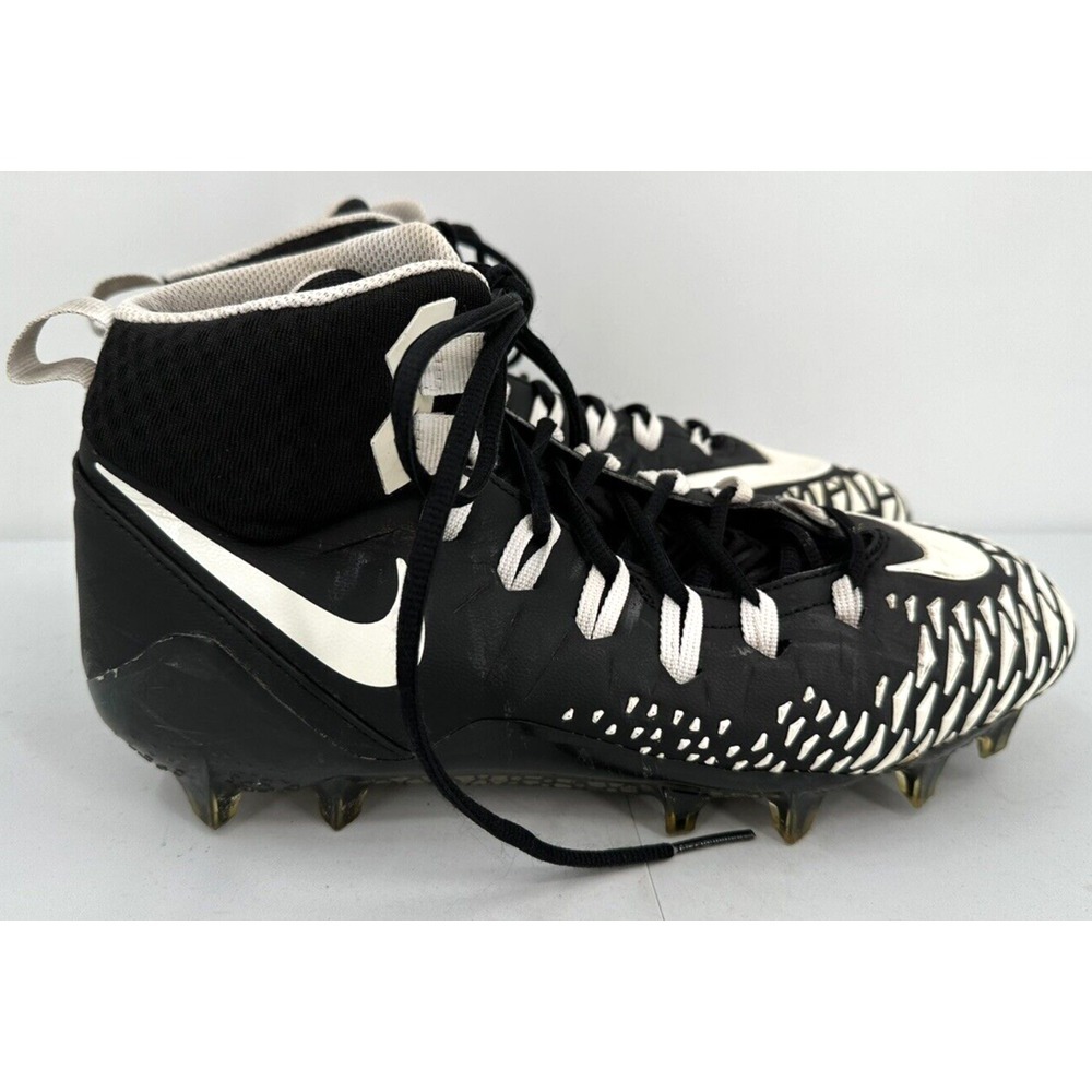 NIKE FORCE SAVAGE PRO Mid Football Cleats Men's Size 10.5‎ Black And White